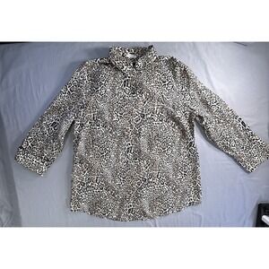Chicos‎ Animal Print 3/4" Sleeve Women's Blouse Size 3/XL